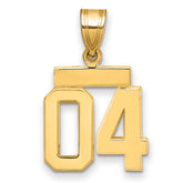 10k Small Polished Number 04 Charm