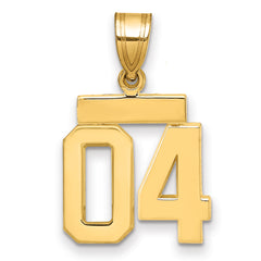 10k Small Polished Number 04 Charm