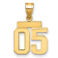 10k Small Polished Number 05 Charm