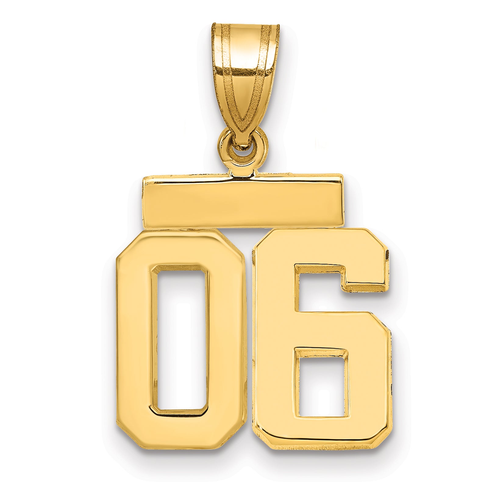 10k Small Polished Number 06 Charm