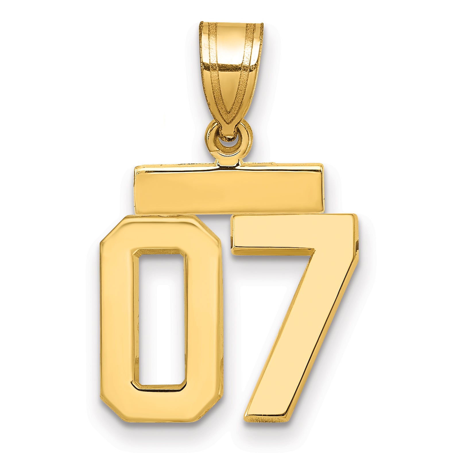 10k Small Polished Number 07 Charm