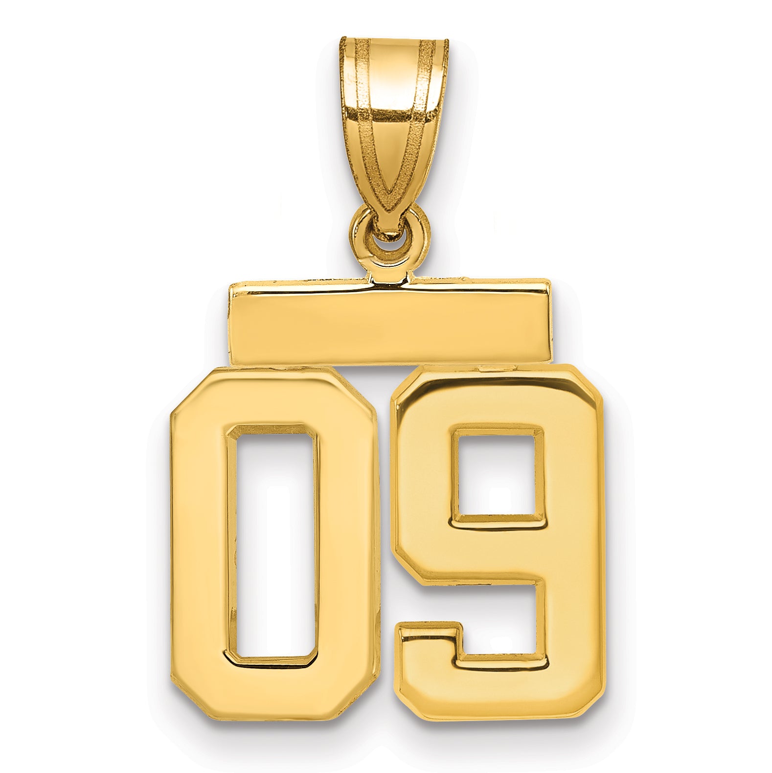 10k Small Polished Number 09 Charm