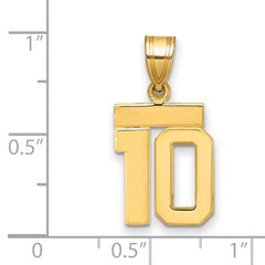 14k Small Polished Number 10 Charm
