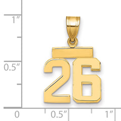 14k Small Polished Number 26 Charm