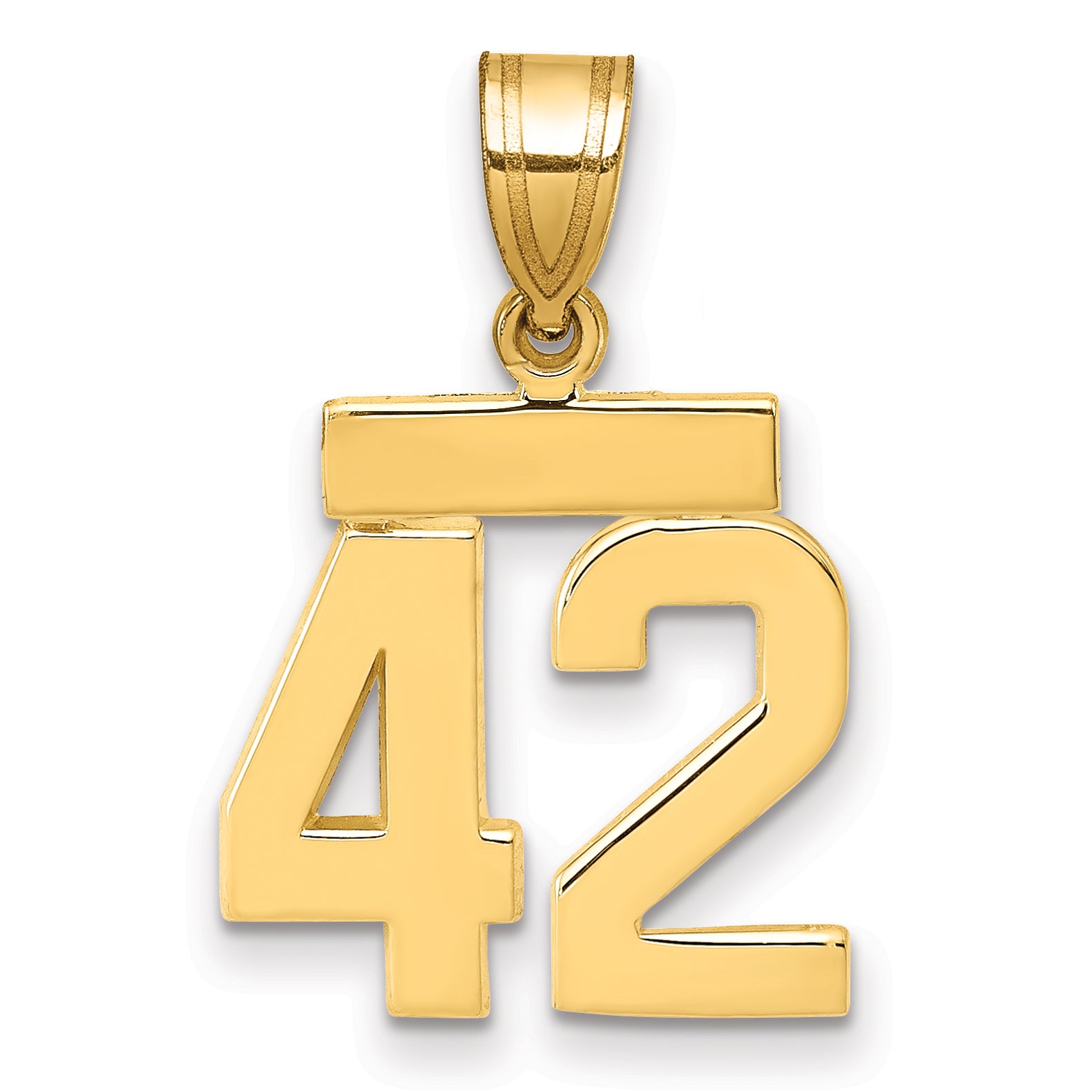 14k Small Polished Number 42 Charm