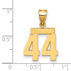 14k Small Polished Number 44 Charm