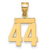 14k Small Polished Number 44 Charm