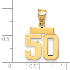 14k Small Polished Number 50 Charm