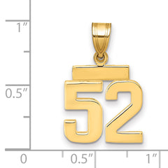 14k Small Polished Number 52 Charm