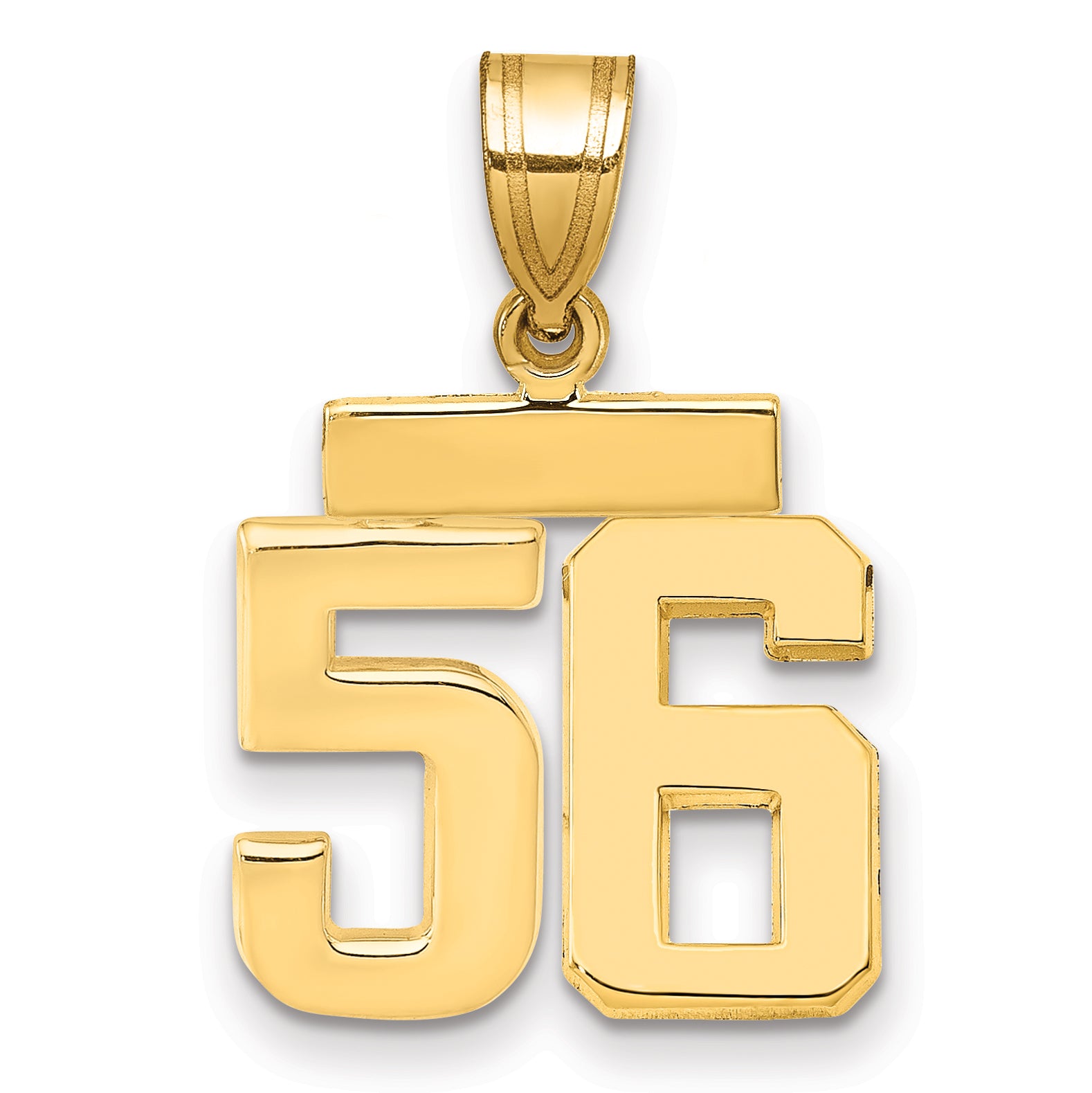 14k Small Polished Number 56 Charm