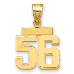 14k Small Polished Number 56 Charm