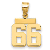 14k Small Polished Number 66 Charm
