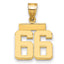 10k Small Polished Number 66 Charm