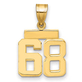 14k Small Polished Number 68 Charm