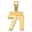 14k Small Polished Number 71 Charm
