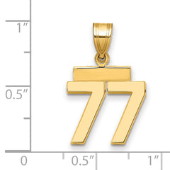 14k Small Polished Number 77 Charm