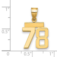14k Small Polished Number 78 Charm