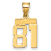 14k Small Polished Number 81 Charm