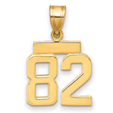 14k Small Polished Number 82 Charm