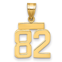 14k Small Polished Number 82 Charm