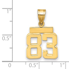 14k Small Polished Number 83 Charm