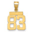 14k Small Polished Number 83 Charm