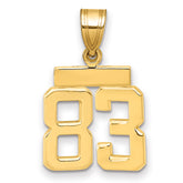 14k Small Polished Number 83 Charm