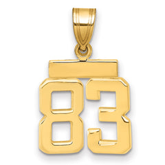 14k Small Polished Number 83 Charm