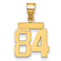 14k Small Polished Number 84 Charm