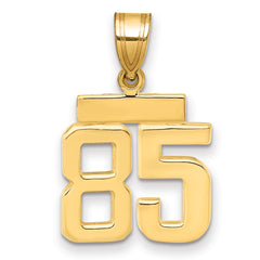 14k Small Polished Number 85 Charm