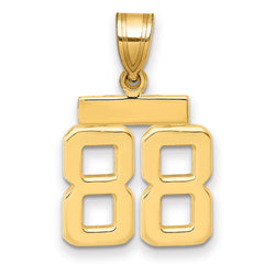 14k Small Polished Number 88 Charm