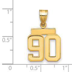 14k Small Polished Number 90 Charm