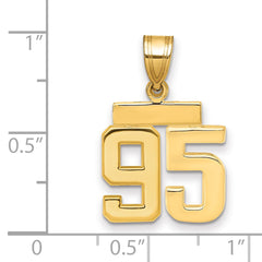 14k Small Polished Number 95 Charm