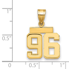 14k Small Polished Number 96 Charm
