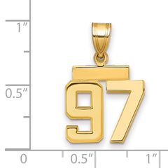 14k Small Polished Number 97 Charm