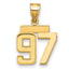 14k Small Polished Number 97 Charm
