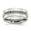 Chisel Stainless Steel Polished 1/6 Carat Black Diamond 8mm Flat Band