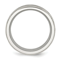 Chisel Stainless Steel Brushed and Polished Black IP-plated 1/2 Carat Black Diamond 9mm Band