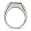 Chisel Stainless Steel Polished Black Enameled Cross Ring