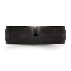 Chisel Stainless Steel Polished Black IP-plated 7mm Band
