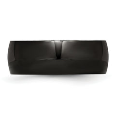 Chisel Stainless Steel Polished Black IP-plated 8mm Band