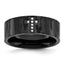 Chisel Stainless Steel Polished and Matte Black IP-plated 1/20 Carat Diamond Cross Band