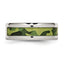 Chisel Stainless Steel Polished with CZ Printed Green Camo Under Rubber 8mm Band