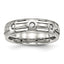 Stainless Steel Polished w/CZ 6mm Grooved Band