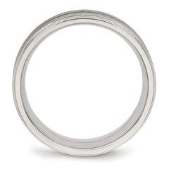 Stainless Steel Polished 8mm Grooved Ring