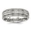 Chisel Stainless Steel Polished and Textured 7mm Grooved Band - Sophia Jewelers