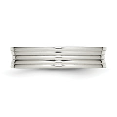 Stainless Steel Polished Ridged 5mm Band