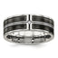 Cubic Zirconia Black IP-Plated Wedding Band in Stainless Steel, 8mm - Sophia Jewelers