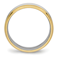 Chisel Stainless Steel Polished Yellow IP-plated 6mm Grooved Band