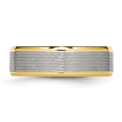 Chisel Stainless Steel Polished Yellow IP-plated 6mm Grooved Band